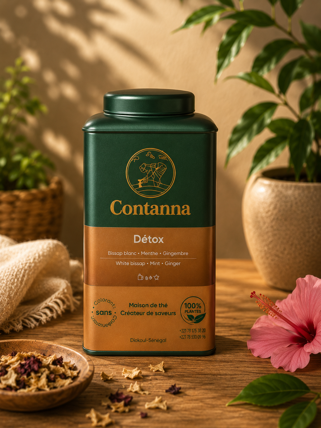 DETOX– Entwässerung & innere Balance | Weißer Hibiskus, Ingwer; Minze