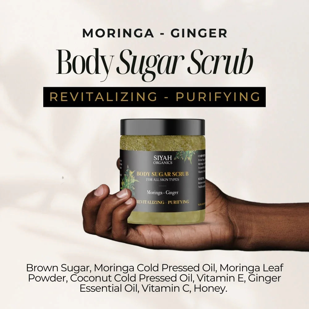 Zucker-Körperpeeling Moringa–Ingwer von Siyah Organics – Ansicht 3