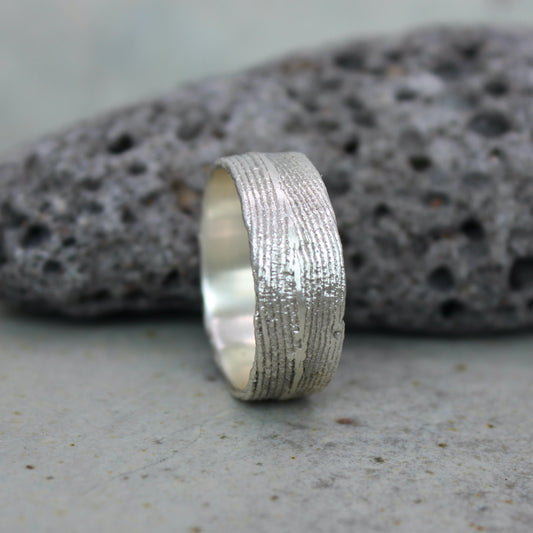 Ñépp Ring – Cuttlefish Texture, handgefertigter Schmuck aus recyceltem Silber von Green Wave Jewellery