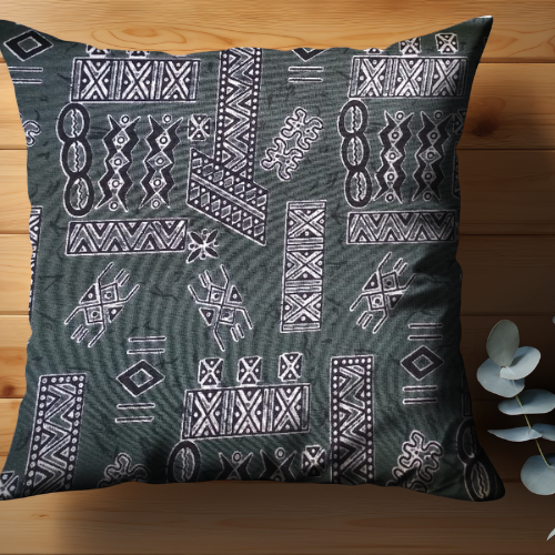 Kissen aus Waxprintstoff