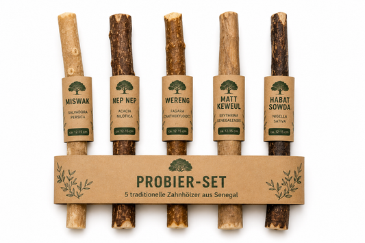 Zahnholz Probier-Set | 5 traditionelle Zahnhölzer aus Senegal
