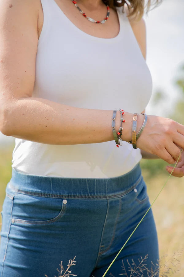 Pangolin Conservation Snare Bracelet – Copper & Silver