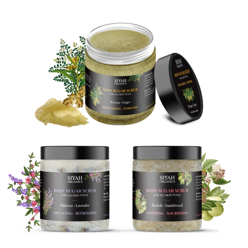 Zucker-Körperpeeling Moringa–Ingwer von Siyah Organics
