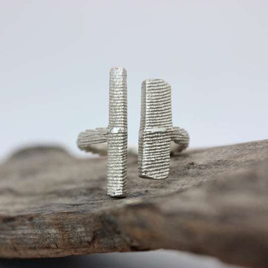 Wollou ring – Cuttlefish Texture, handgefertigter Schmuck aus recyceltem Silber von Green Wave Jewellery