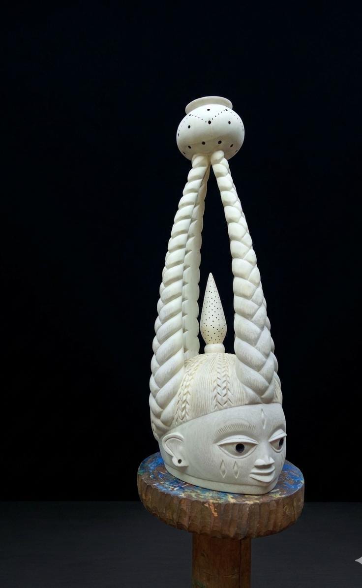 Guèlèdè Mask with Perforated Jar | Francis Allokpon