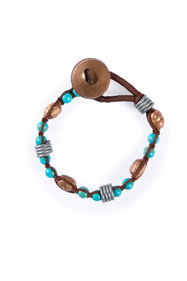 Zambian Friendship Snare Bracelet – Turquoise